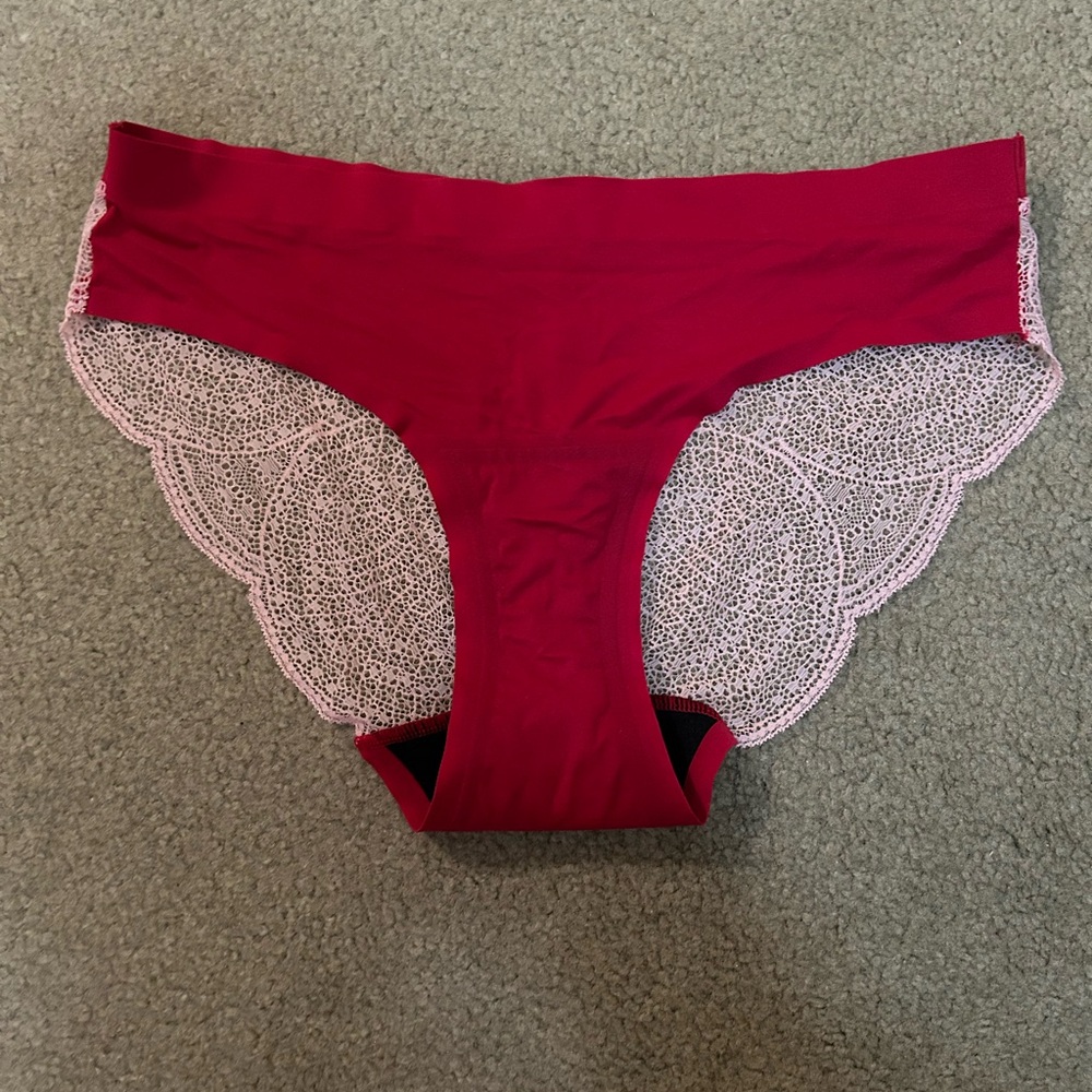 Knix Knixy Lace Light Leakproof Bikini Panty *Pomegranate*
